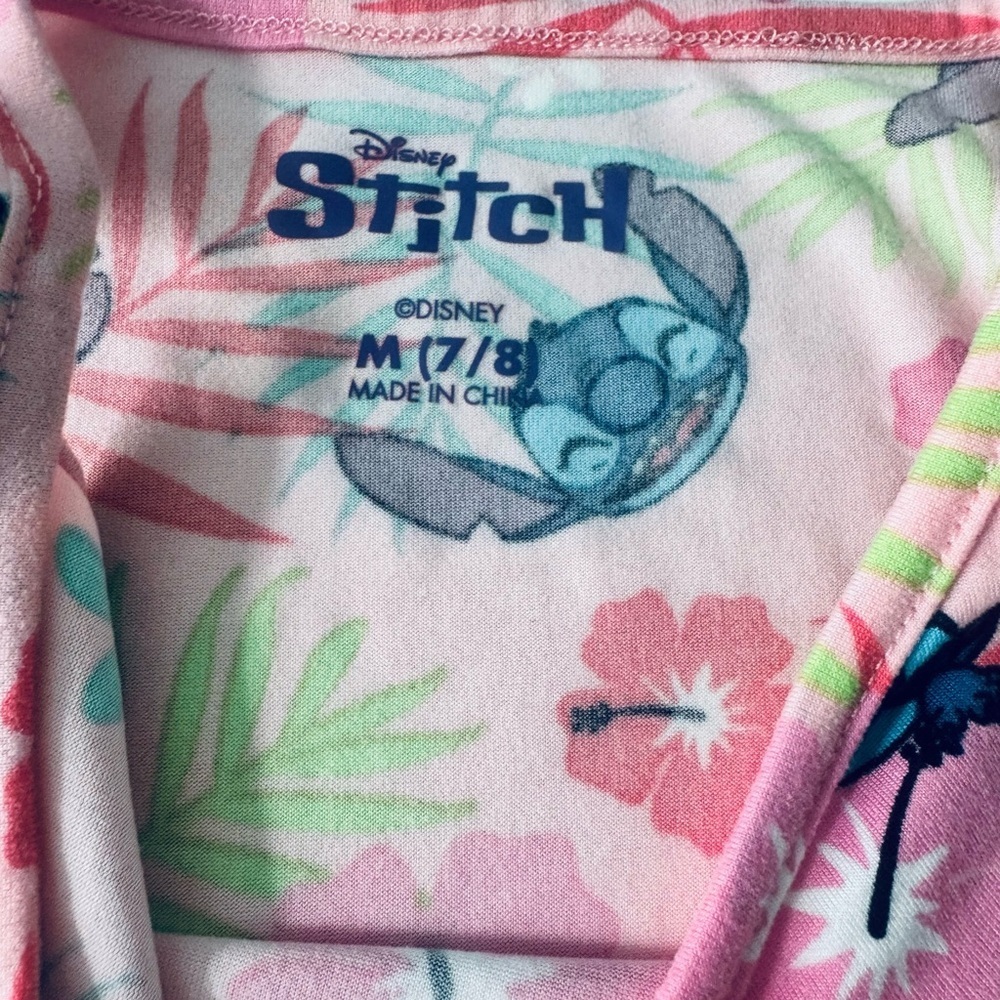 Disney Pink Stitch Floral Dress - Picture 3 of 7
